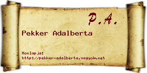 Pekker Adalberta névjegykártya